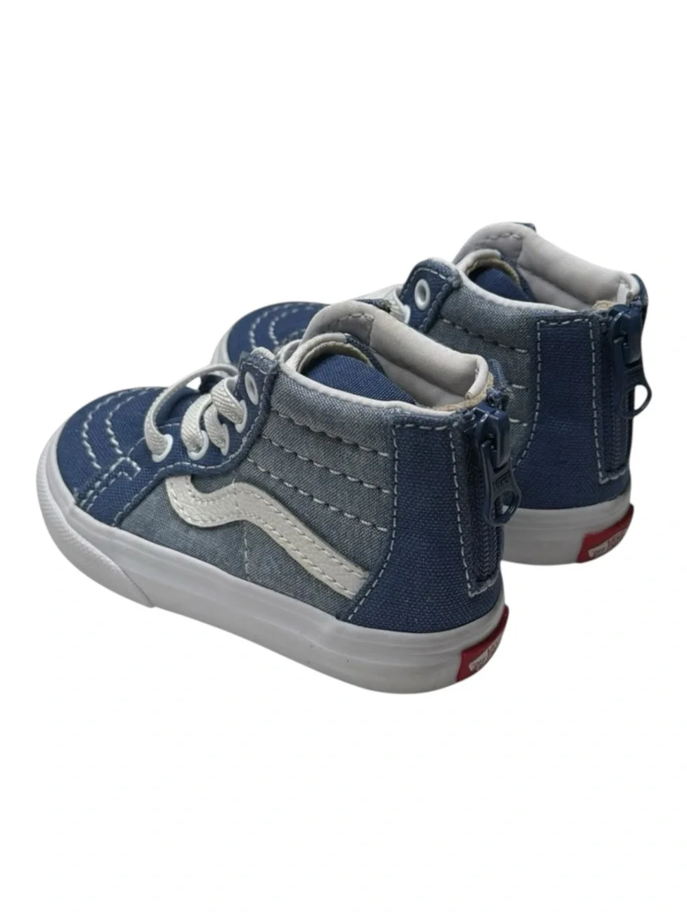 Vans ✌︎︎ Sk8-Hi Zip Baby Walker Skate Shoes Sneakers ✌︎︎Denim Chambray ✌︎︎ 5